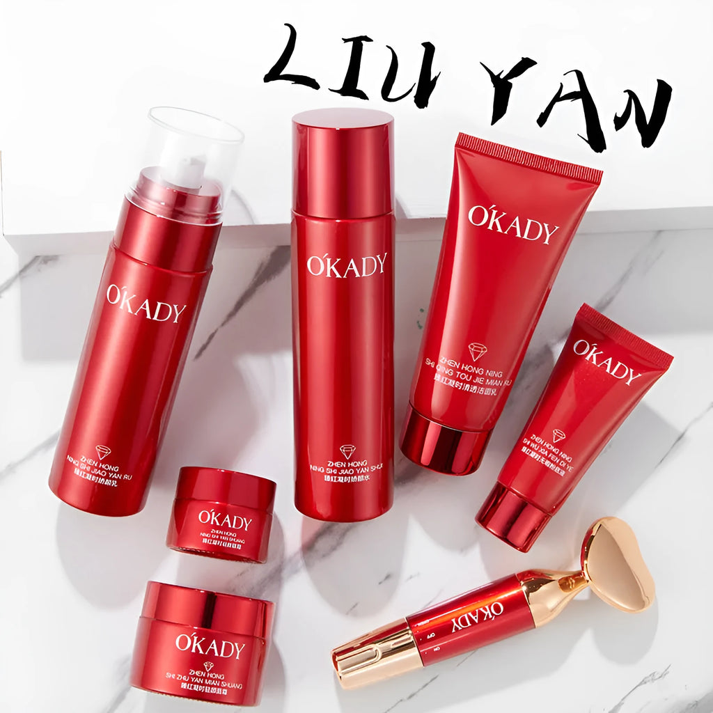 High-end skin care water and lotion set 10 piece facial cleanser toner essence eye cream beauty cream face cream foundation