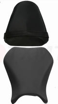 Suzuki GSXR1000 motorcycle with black PU leather seat covers fitted on front and rear seats.