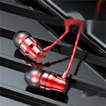 Metal wired earphones with 3.5mm plug, TPE cable, and metal housing in black finish