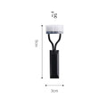 Portable semi-arc stainless steel needle eyelash brush with short handle in black for lash grooming