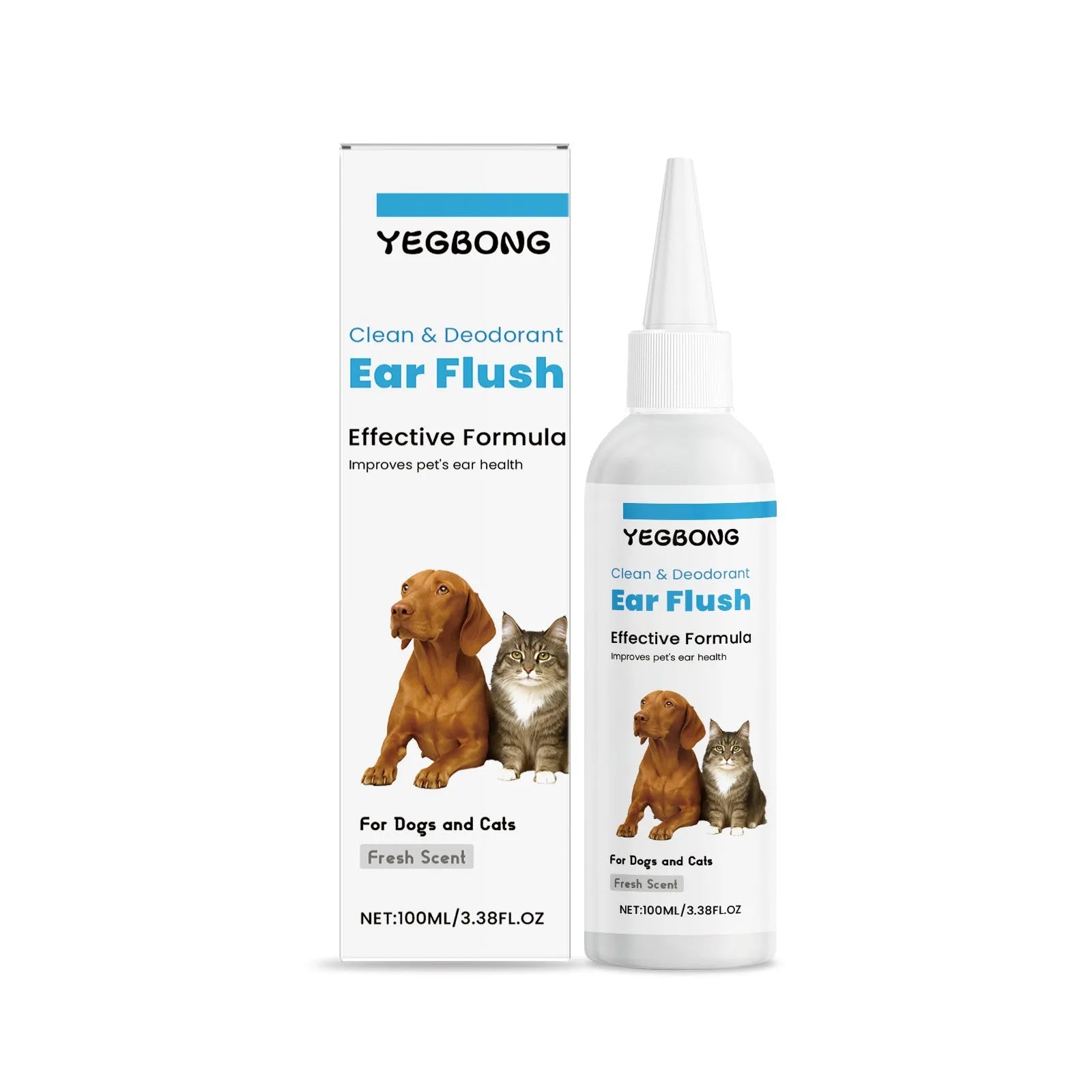 100ml bottle of gentle ear cleaner for wax removal in dogs and cats