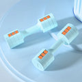 Adjustable dumbbell set for women home fitness removable 2kg to 5kg ABS iron plating compact 11x32cm Ice Crystal Blue