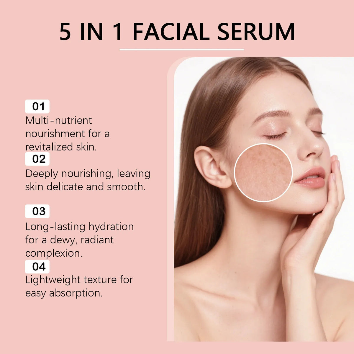 30ml facial care liquid bottle with hyaluronic acid, nicotinamide, vitamin C, vitamin E and collagen
