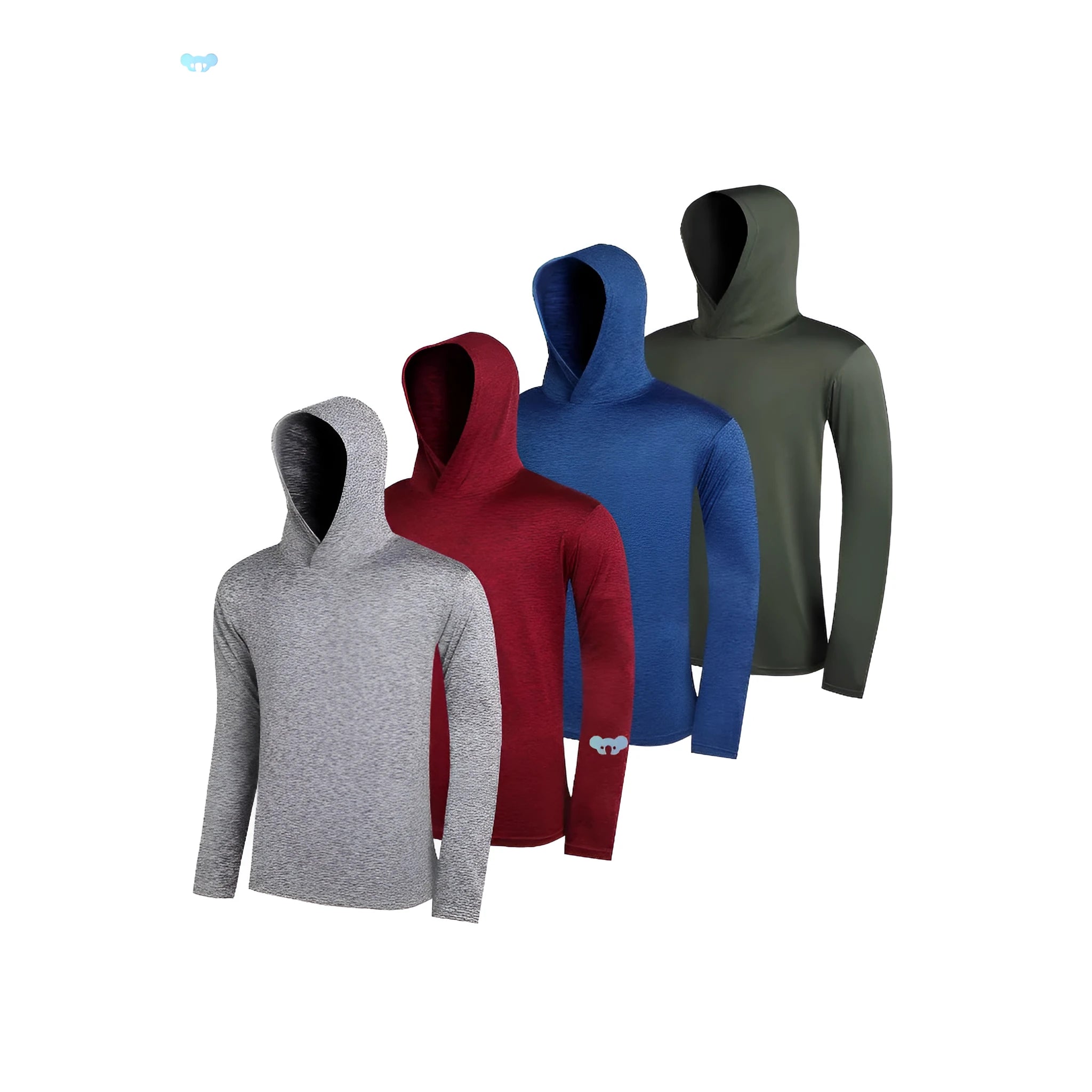 Men's lightweight polyester hoodie 4-pack in five colour options