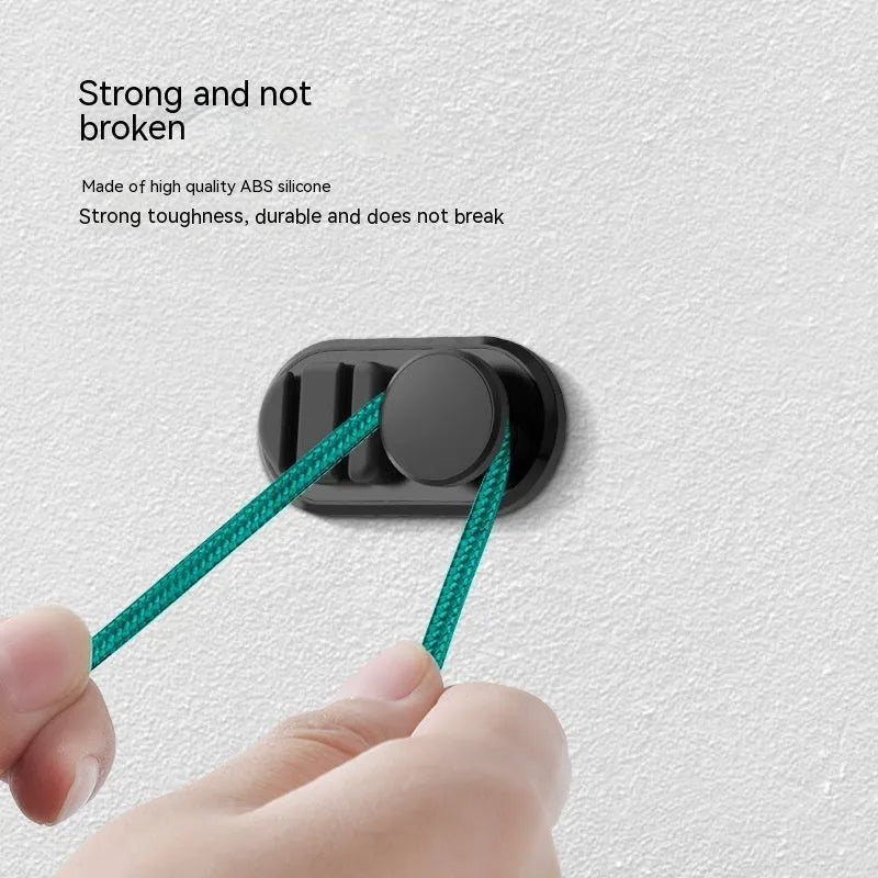 Dark green ABS silicone car cable storage hook measuring 52mm for organising charging cables