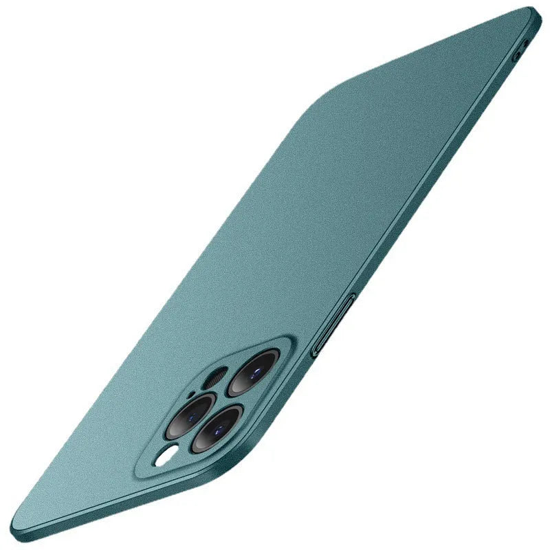Rock sand texture iPhone back cover case in dark green, shown on an iPhone 13 Pro.