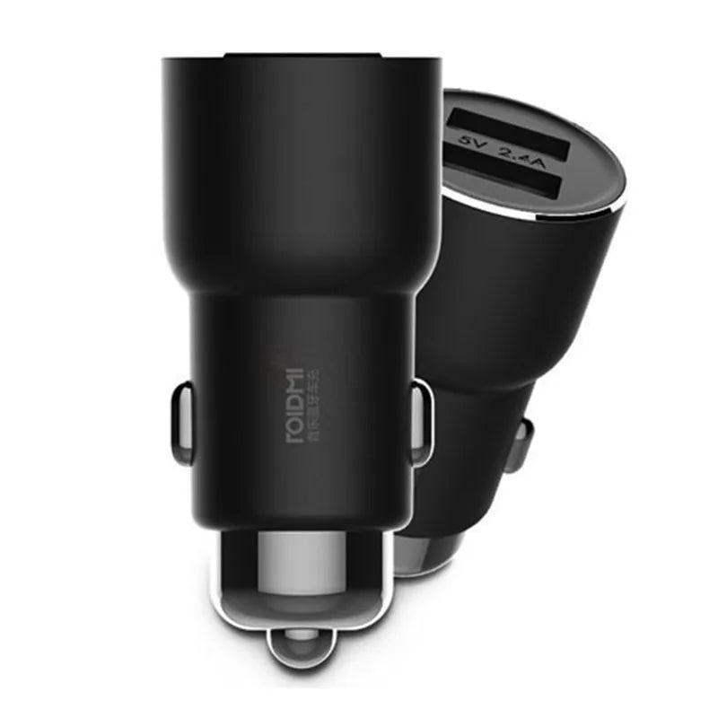 Black Ruimi 3S Music Bluetooth Car Charger with USB port for vehicle use.