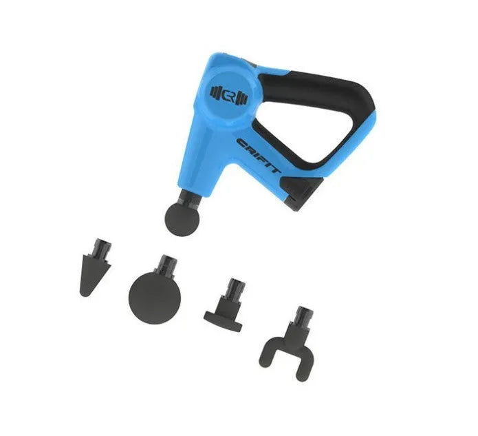 Plastic fascia gun muscle relaxation massager, 35.0 cm x 24.0 cm x 10.05 cm, in blue, red or white with AU, EU or US plug