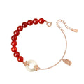 Women's sterling silver 925 peace buckle bracelet with Xiangyun and Fu character in S0269 colour.