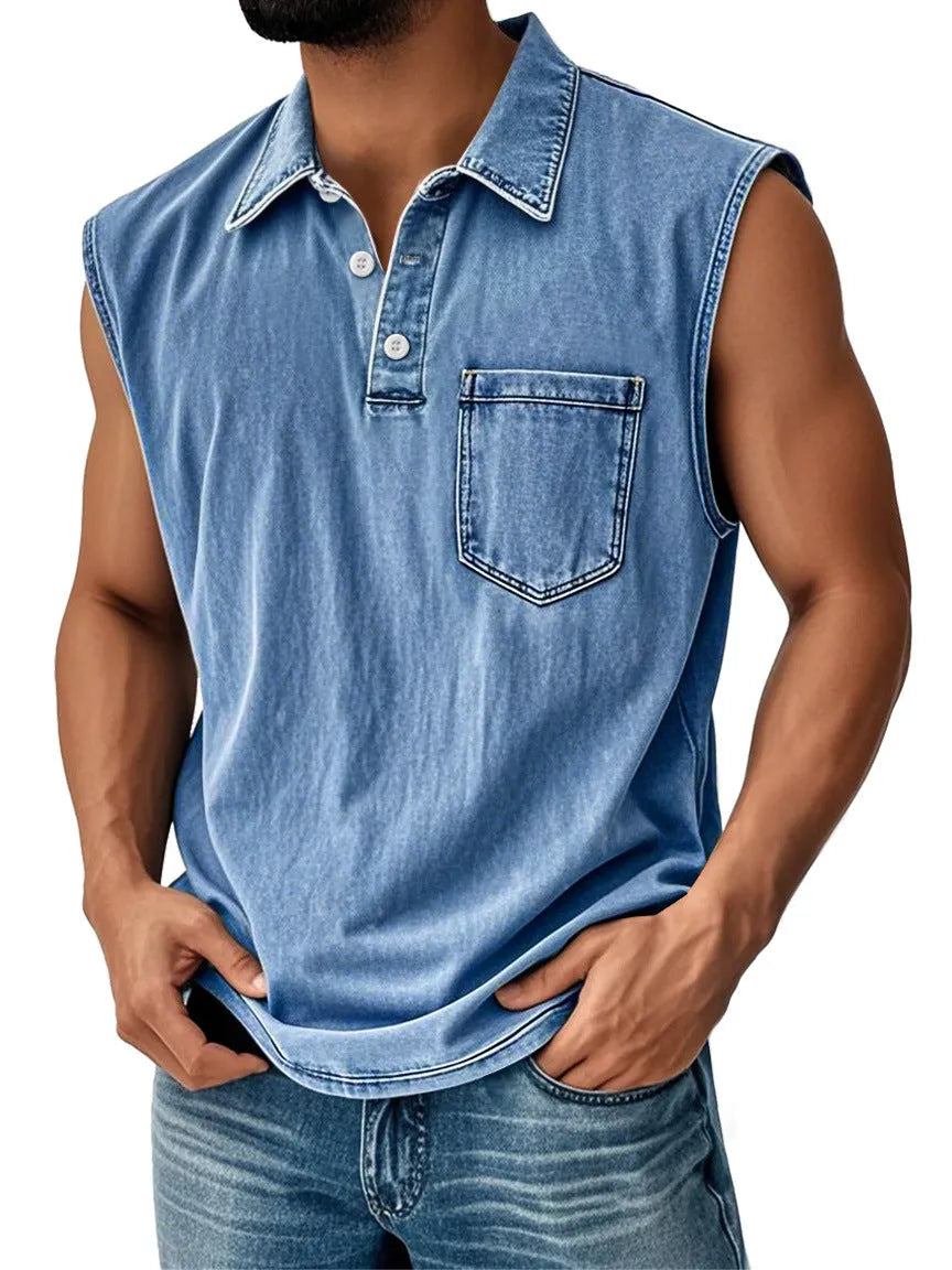 3D digital print men's button polo shirt short sleeve loose fit polyester casual top