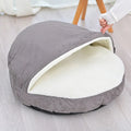 Brown and grey cloth dog kennel with removable washable cover in S and M sizes