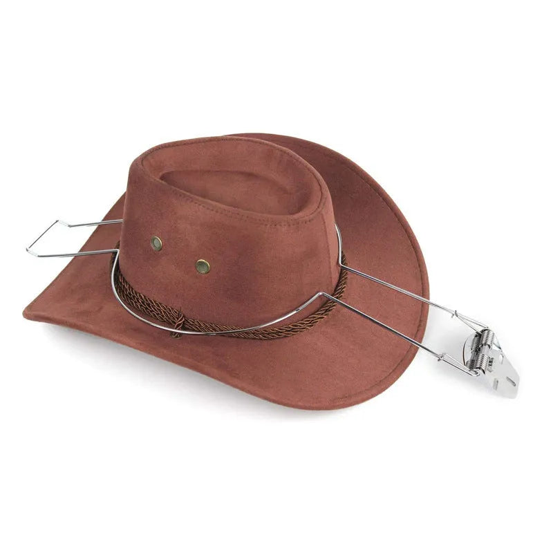 Chrome-plated car hat stand for organising coats and hats inside a vehicle.