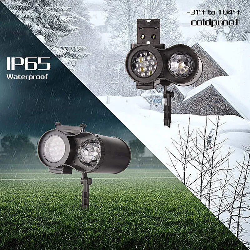 Outdoor waterproof double tube LED light displaying animated water pattern effects.