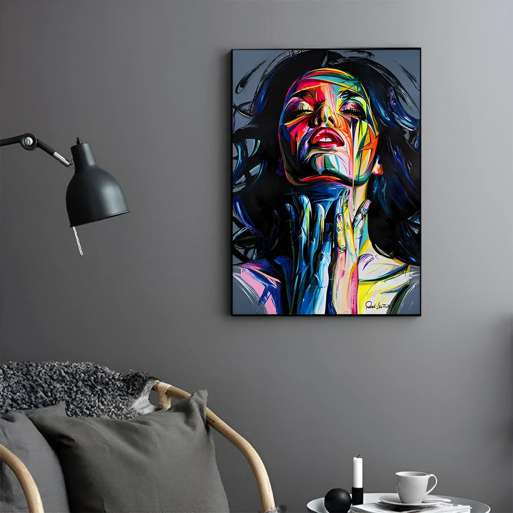 Black smokey girl theme personal portrait oil painting wall art decoration