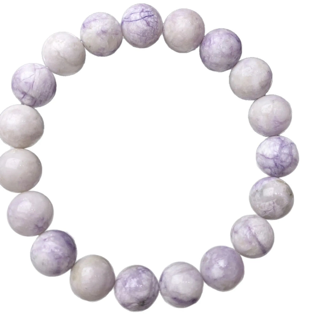Natural purple turquoise bead bracelet for women shown in three bead size options.