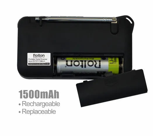 Rolton W405 portable FM radio speaker with MP3 player in compact design with LED display