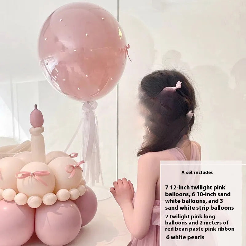Balloon bouquet DIY kit for cake decoration with round balloons in assorted styles