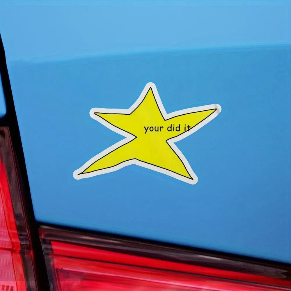 Waterproof vinyl facial expression stickers in 3.5×3.5 inch and 7×7 inch sizes