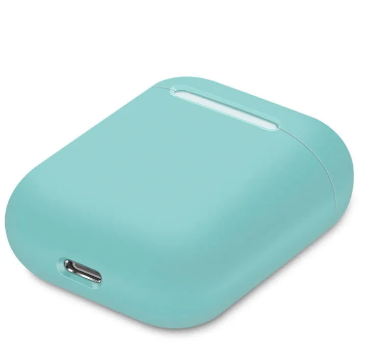 Silicone protective cover for Apple AirPods charging case in a split style design, shown in a selection of colours.