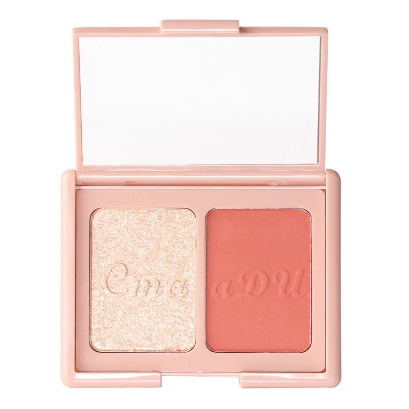 Two-tone blush highlighter and contouring palette 8g 90x70mm with three colour options