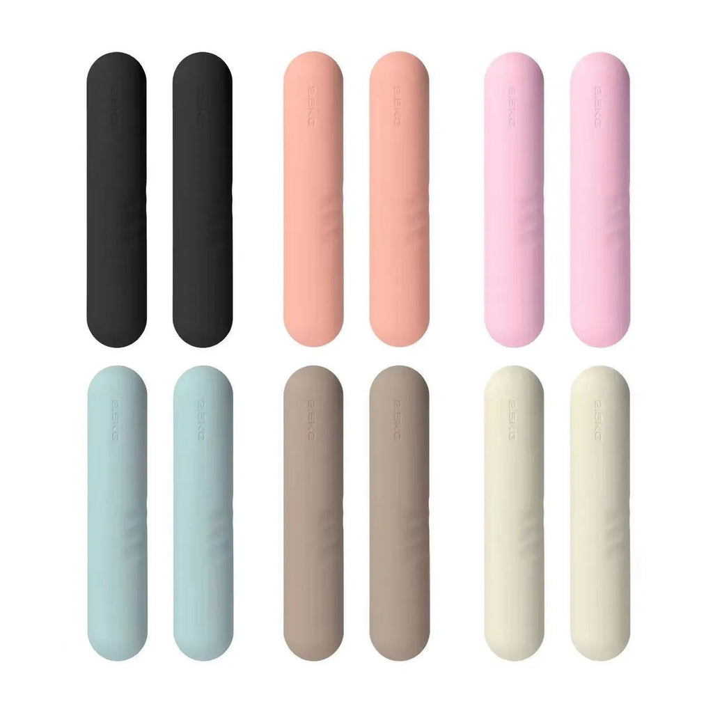 Silicone-edged hand-drawn dumbbell stick fitness equipment in choice of colours and weights.