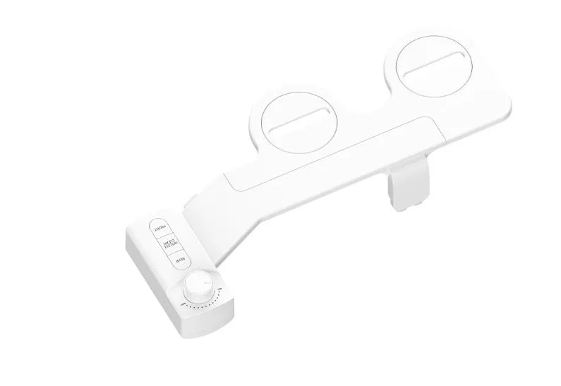 Pure white non-electric button wash rinser tool with detachable nozzle and copper fittings for shower installation.