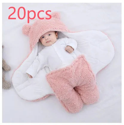 Cotton blend baby quilted sleeping bag wrapper in white plain pattern, 40x62cm size for 3 month old