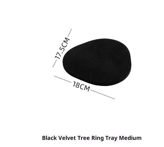 Multi-colour flannel tree wheel jewellery display stand with rotating tray for necklaces and bracelets, black colour, small size 12cm