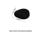 Multi-colour flannel tree wheel jewellery display stand with rotating tray for necklaces and bracelets, black colour, small size 12cm