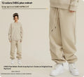 Men's solid colour cotton velvet sweatpants with ankle banded design and mid waist