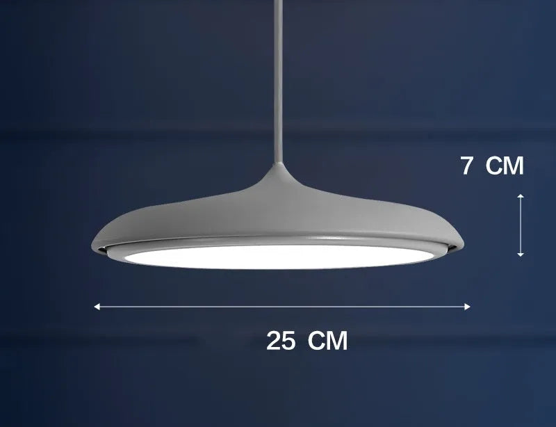 Nordic iron LED chandelier in Jazz White, fish shape, small size 34x34x13cm, adjustable height