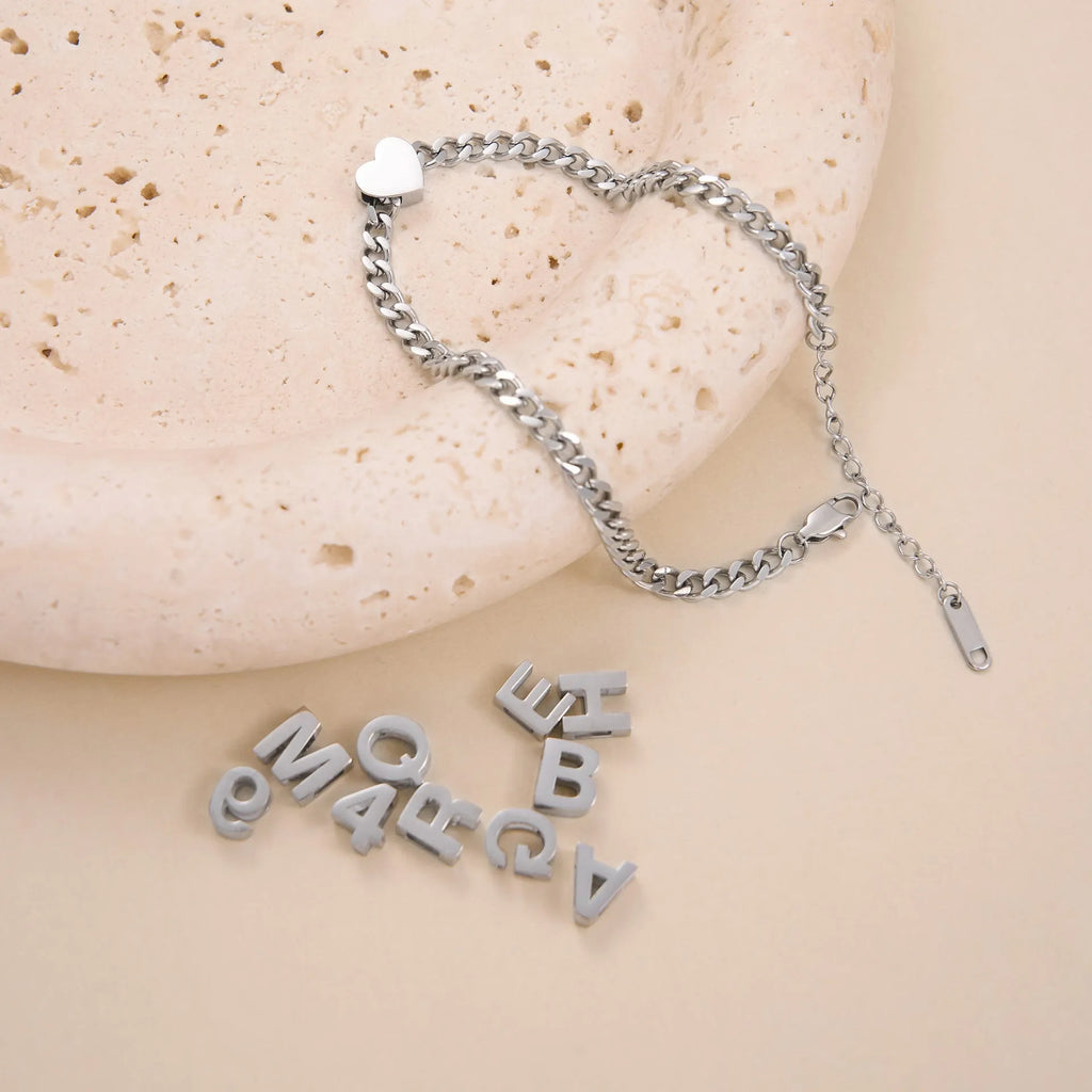 Titanium steel personalised necklace with 40.5cm chain showing gold or silver finish options