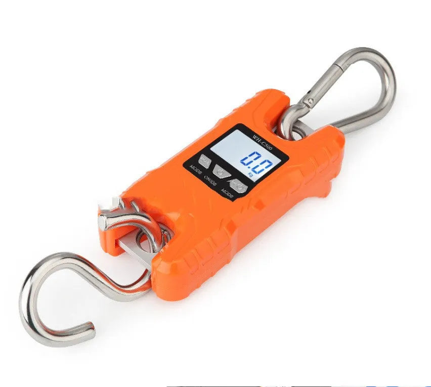 Electronic crane scale with digital display and backlight for weighing up to 500kg in black colour