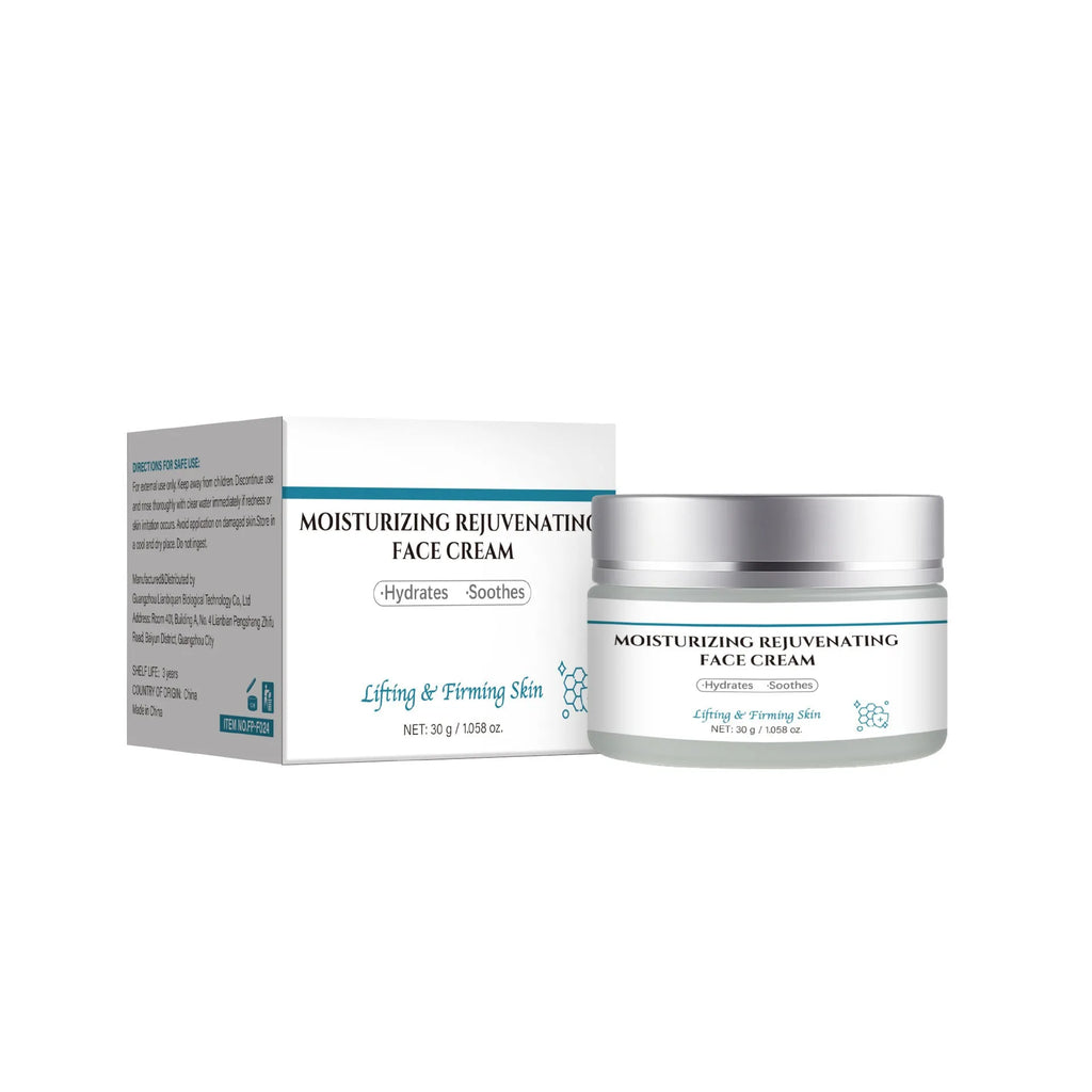 30g glass jar of anti-aging face and neck cream with hyaluronic acid