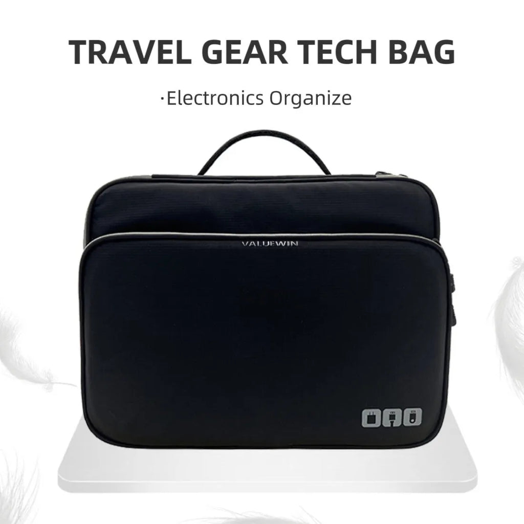 Three-layer travel storage bag in grey with waterproof polyester construction and 20L capacity