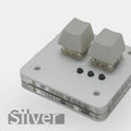 USB wired mini plastic keyboard with touch panel measuring 6.5x6x1.3cm