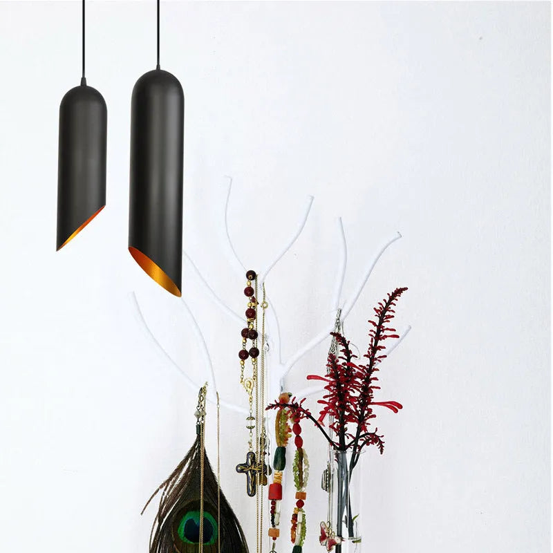 Retro industrial cage chandelier with matte black iron finish, shown in short and long pendant versions.
