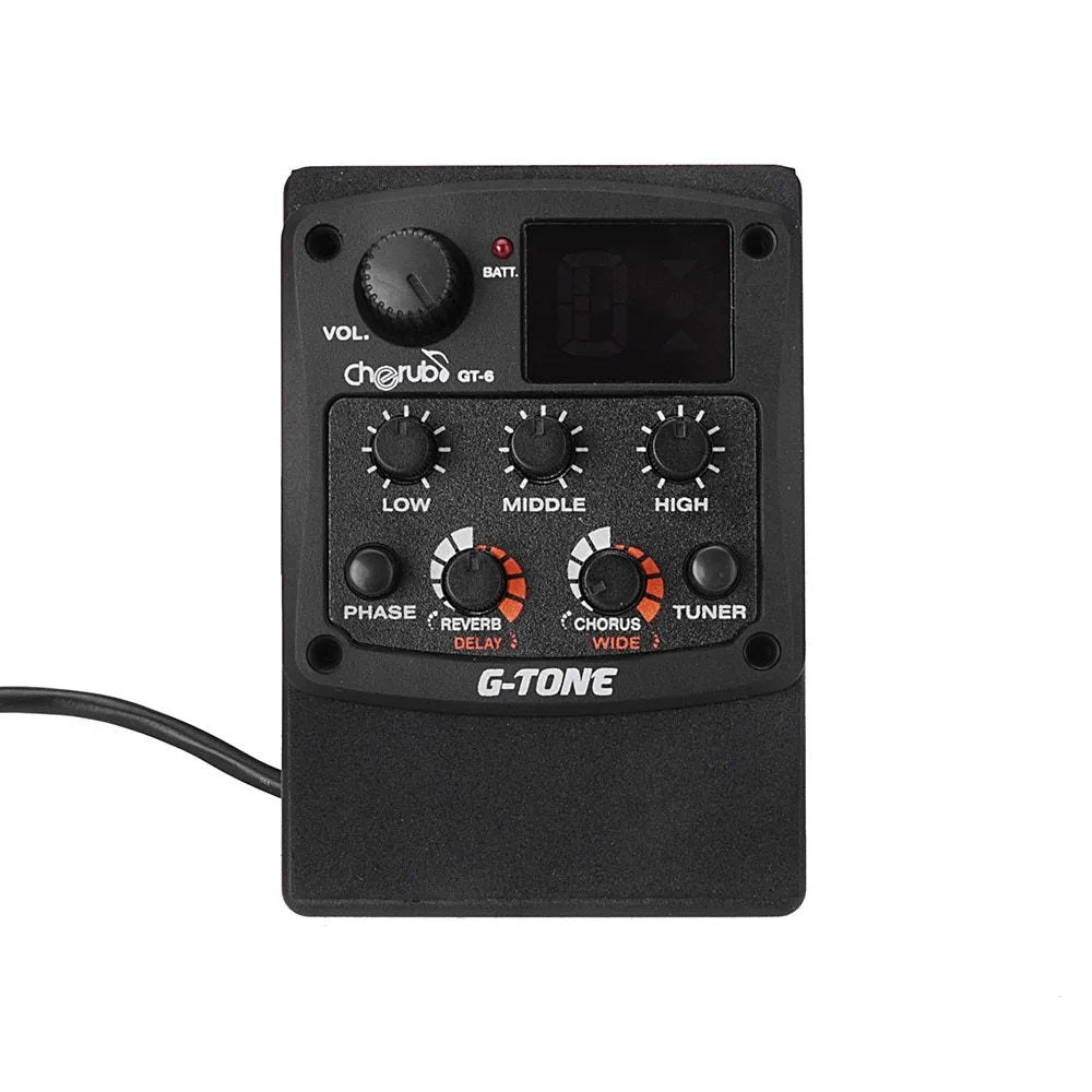 Cherub GT-6 black acoustic guitar equalizer with pickup and effects controls