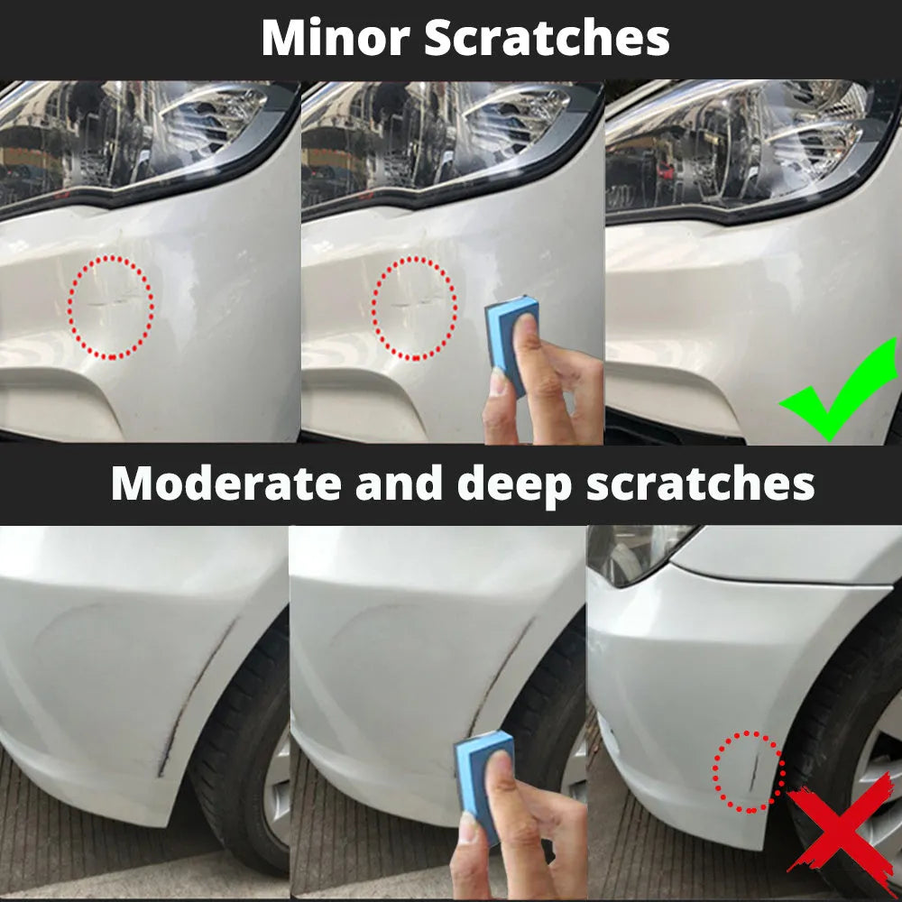 Mild scratch repair paste for car paint with white sponge applicator kit