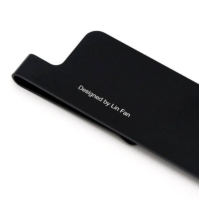 Aluminium bookmark ruler with 15cm laser-engraved scale in black or silver colour