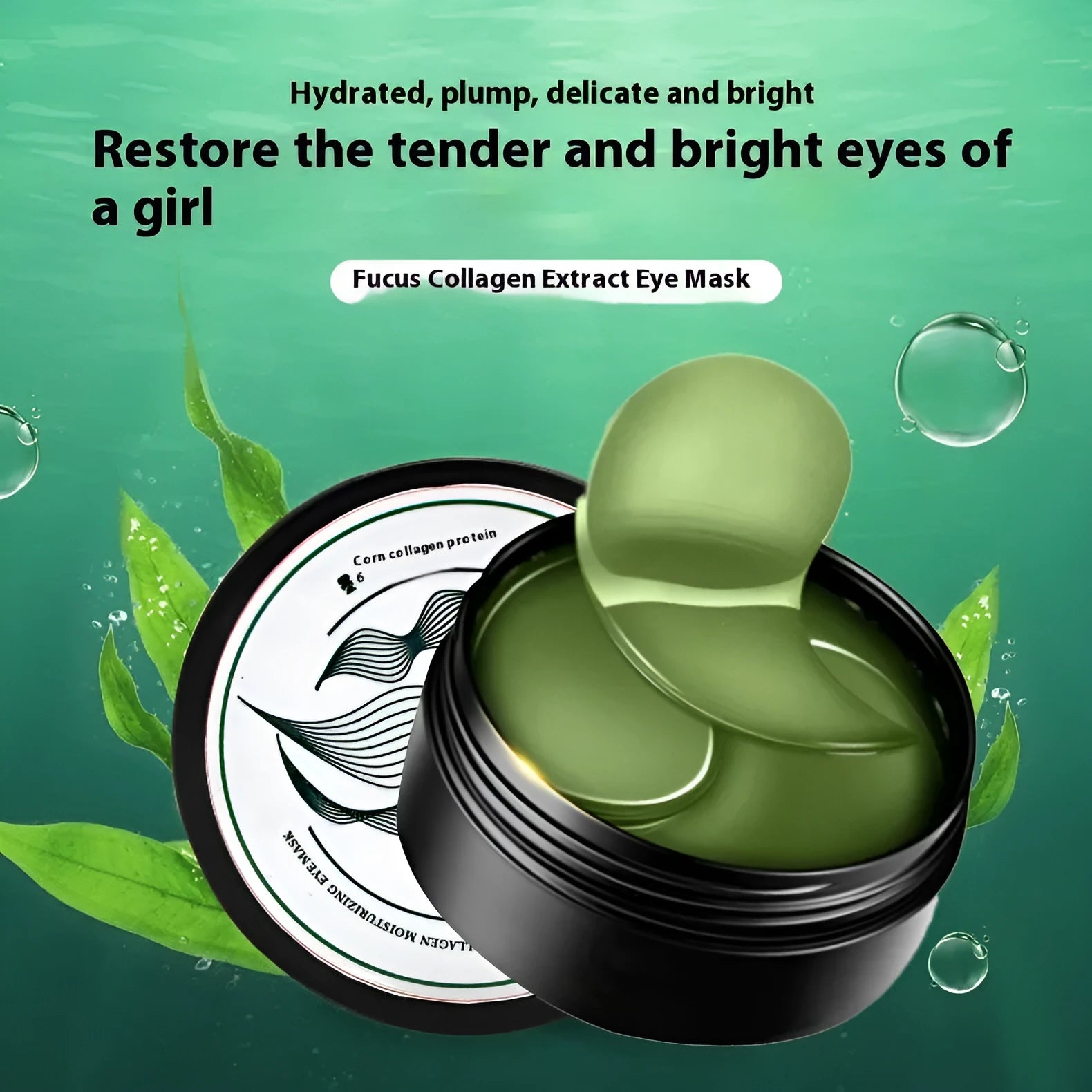 Seaweed collagen essence eye mask patches in sheet form, 60 tablets