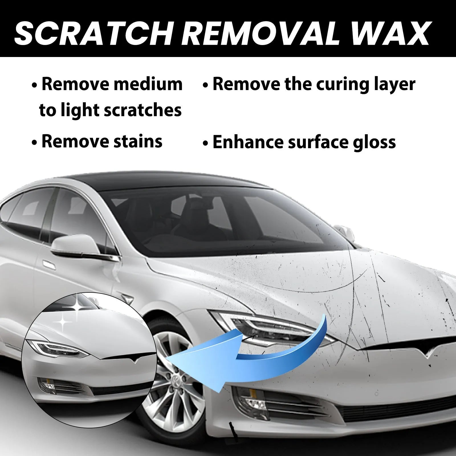 120ml car scratch wax kit with sponge and towel for paint surface repair