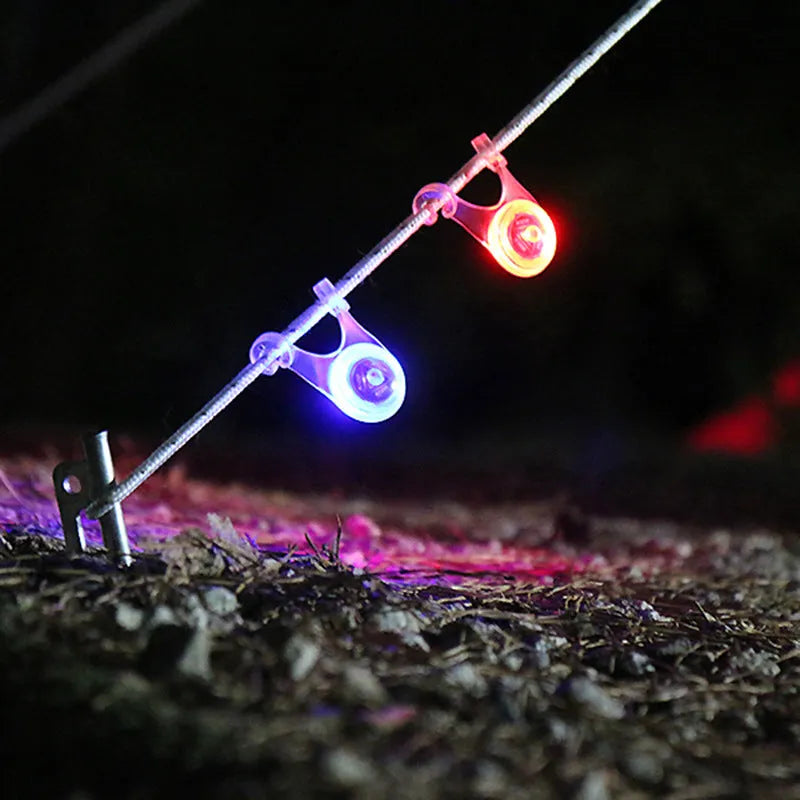 Portable LED camping hanging lamp with press switch, size 5.8x3.5x6cm, weight 25g, for tent rope hanging