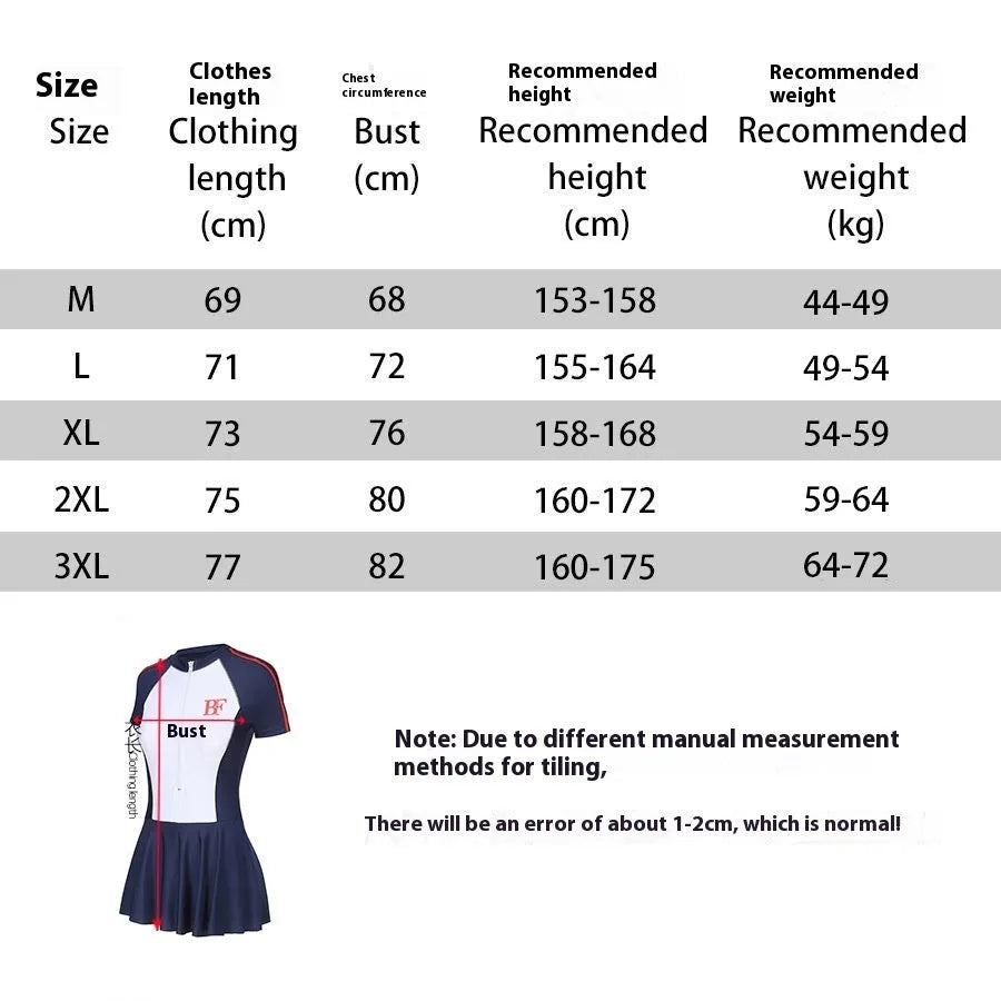 Conservative women's sports one-piece swimsuit in a colour-block pattern, shown in colour E92 or E93.