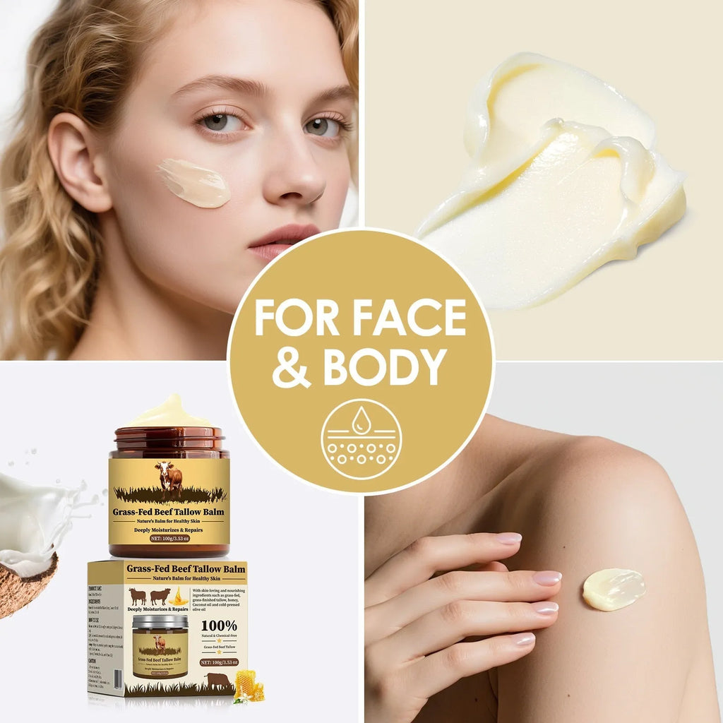 Tallow moisturising cream 100g pot for skin replenishment suitable for women and men