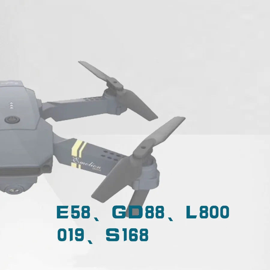 Folding plastic aerial drone with high-definition wide-angle camera, 26cm body, folded to 12cm, on a plain background