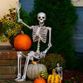 90cm tall poseable plastic skeleton Halloween decoration with detailed skull.