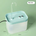 1500ml mute automatic circulating cat water fountain in crystal elbow frosted green with USB anti-dry burning option