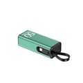 Mini power bank 5000 mAh with alloy shell and LED flashlight in dark green