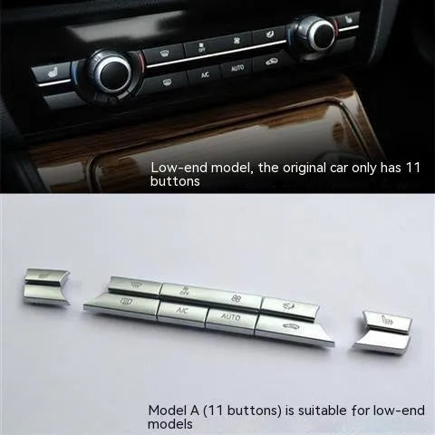 Silver automotive air conditioner control buttons in sets for dashboard panel replacement